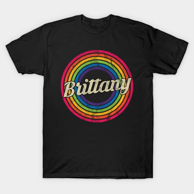 Brittany - Retro Rainbow Faded-Style T-Shirt by MaydenArt